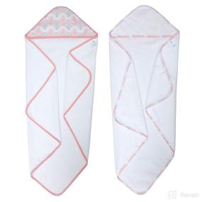 img 4 attached to 👶 Soft and Cozy 2 Pack Baby Hooded Towel Set with Pink Trim - Perfect for Bath Time!