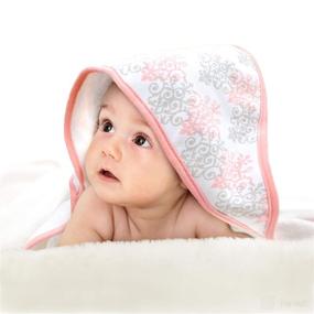 img 3 attached to 👶 Soft and Cozy 2 Pack Baby Hooded Towel Set with Pink Trim - Perfect for Bath Time!