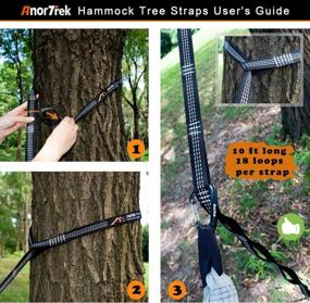 img 2 attached to Portable Camping Hammock - Lightweight Double/Single Parachute Hammock With Tree Straps For Hiking, Backpacking, And Outdoor Adventures - By AnorTrek