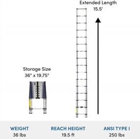 img 2 attached to Xtend & Climb 785P+ Professional Series Heavy-Duty Adjustable Telescoping Ladder With Angled Thumb Release