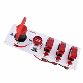 img 3 attached to Race To Victory With The JIANFA 12V Ignition Switch Panel - Engine Push Button Starter, 5 Toggle Switches, Red LED - Perfect For Competitive Sport RVs And Trucks!
