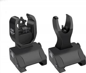 img 3 attached to Black Flip Up Battle Sights - Front & Rear Iron Sights For Picatinny & Weaver Rails | AWOTAC