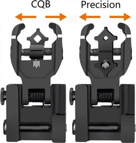 img 2 attached to Black Flip Up Battle Sights - Front & Rear Iron Sights For Picatinny & Weaver Rails | AWOTAC