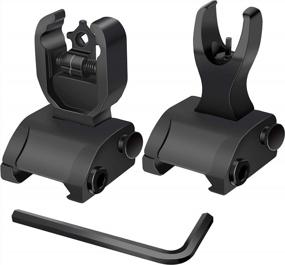 img 4 attached to Black Flip Up Battle Sights - Front & Rear Iron Sights For Picatinny & Weaver Rails | AWOTAC