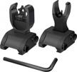 black flip up battle sights - front & rear iron sights for picatinny & weaver rails | awotac logo