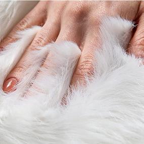 img 1 attached to Luxury 4X6 Ft Faux Fur Fluffy Rugs - Plush Sheepskin Carpet For Bedroom & Living Room Home Decor