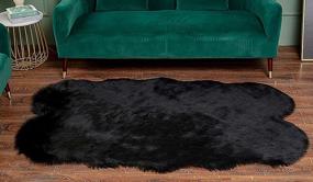 img 3 attached to Luxury 4X6 Ft Faux Fur Fluffy Rugs - Plush Sheepskin Carpet For Bedroom & Living Room Home Decor