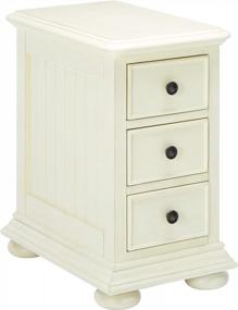 img 4 attached to Beachy Charm: Pulaski Coastal Chairside White Accent Chest Cabinet