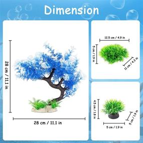 img 1 attached to Набор декоративных аквариумных растений из 13 предметов для 🐠 рыбных аквариумов: большие и маленькие аксессуары для бетт, включая гротовой камень.