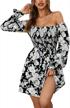 summer square neck floral mini dress for women: flowy a-line with ruffle and tie back detail from ecowish logo