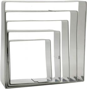 img 2 attached to Set Of 5 Stainless Steel Square Cookie Cutters With Depths Up To 1 Inch - Ideal For Biscuits, Fondant, And Pastry - Sizes Include 2", 2.5", 3", 3.5", And 4