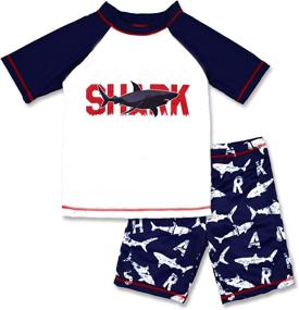 img 4 attached to Swimsuits Sleeve Sunsuit Swimwear Coconut Boys' Clothing - Swim