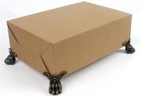 img 1 attached to Набор из 20 предметов: антикварные латунные ножки и уголки для деревянных подарочных коробок (1,70 "X1,34") от VinBee