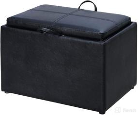 img 3 attached to 🔥 Convenience Concepts Designs4Comfort Accent Storage Ottoman, Black: The Perfect Combination of Style and Practicality