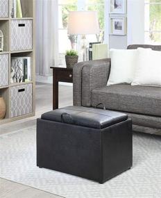 img 1 attached to 🔥 Convenience Concepts Designs4Comfort Accent Storage Ottoman, Black: The Perfect Combination of Style and Practicality