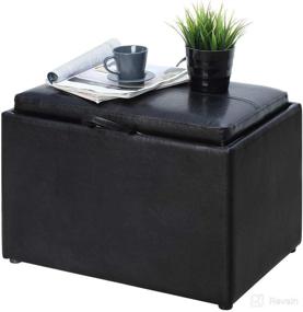 img 2 attached to 🔥 Convenience Concepts Designs4Comfort Accent Storage Ottoman, Black: The Perfect Combination of Style and Practicality