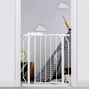 img 4 attached to 🚸 Vothco Narrow Baby Gate - Secure Walk-Through Child and Pet Safety Gate, Ideal for Stairs, Doorways, and Dog Gates, Fits 24-29 Inch Wide Openings