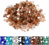 🔥 high luster copper 10lb reflective fire glass for fireplace, fire pit, and landscaping - mr. fireglass 1/4 inch logo