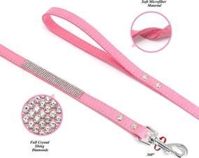 img 1 attached to Small Dog Rhinestone Collars: Sparkling Diamond Collar for Pets, Soft Bling Collar for Medium Dogs with Floral Design