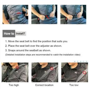 img 3 attached to Регулировщик ремня безопасности, ILIVABLE антизакручивание и скольжение крепление автомобильного плечевого шейного ремня, защищает от пережимания шеи или трения по груди, универсальный размер (черный, 2 штуки в упаковке)