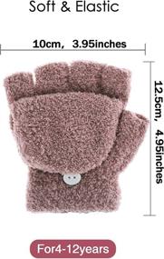 img 2 attached to 🧤 Winter Girls' Knitted Mitten Gloves: Perfect Accessories for Cold Weather Comfort