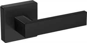 img 4 attached to TICONN Black Door Handle Heavy Duty, Matte Black Door Knob Reversible Square Door Lever For Bedroom, Bathroom And Rooms (Dummy - Without Lock And Key, 1-Pack)