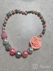 img 5 attached to 💎 Chunky Bubblegum Necklace with Flower Pendant - Fashion Beaded Baby Jewelry in Gift Box