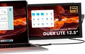 img 4 attached to Duex Portable Monitor Laptops Compatible 12.5", 1920X1080P, 60Hz, Attachable Laptop Monitor, Glossy Screen, DUEXLITEGREY, IPS