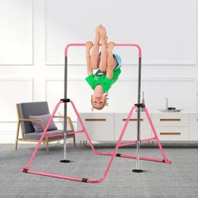 img 3 attached to Height-Adjustable And Foldable Junior Kip Bar Gymnastics Horizontal Bar - Ideal Monkey Bar For Kids By ZENOVA