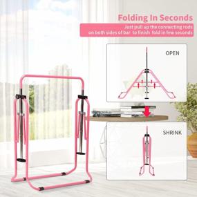 img 1 attached to Height-Adjustable And Foldable Junior Kip Bar Gymnastics Horizontal Bar - Ideal Monkey Bar For Kids By ZENOVA