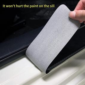 img 2 attached to Yuanxing 4pcs Carbon Fiber Car Door Front/Rear Sill Plate Protectors with USA US Flag Sticker - Decorative Door Entry Guards, Threshold Scratch Pad Film for Cummins Auto Truck SUV