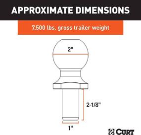 img 3 attached to 🚚 CURT 40037 Chrome Trailer Hitch Ball - 7,500 lbs Capacity - 2-Inch Dia. - 1" x 2-1/8" Shank