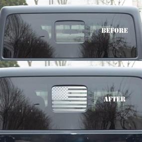 img 2 attached to American US Flag Vinyl Decal for Jeep Gladiator 2020+ - Rear Middle Back Window Silver Edition