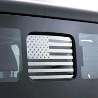 american us flag vinyl decal for jeep gladiator 2020+ - rear middle back window silver edition логотип