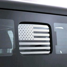 img 4 attached to American US Flag Vinyl Decal for Jeep Gladiator 2020+ - Rear Middle Back Window Silver Edition