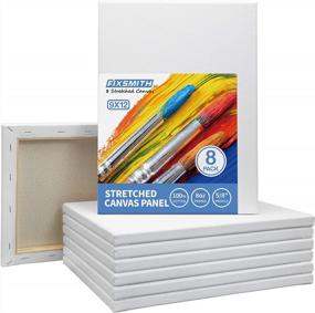 img 3 attached to Super Value Pack Of 8 Stretched White Blank Canvases - 9X12 Inch, Primed For Acrylics, Oils & Other Painting Media, 100% Cotton, 5/8 Inch Profile By FIXSMITH