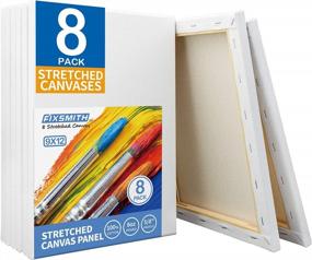 img 4 attached to Super Value Pack Of 8 Stretched White Blank Canvases - 9X12 Inch, Primed For Acrylics, Oils & Other Painting Media, 100% Cotton, 5/8 Inch Profile By FIXSMITH