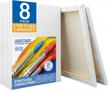 super value pack of 8 stretched white blank canvases - 9x12 inch, primed for acrylics, oils & other painting media, 100% cotton, 5/8 inch profile by fixsmith logo