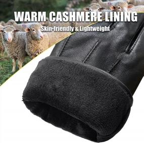 img 3 attached to 🧤 Sheepskin Leather Weather-Touch Men's Accessories: Premium Quality for All-Weather Touchscreen Interaction