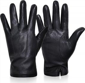 img 4 attached to 🧤 Sheepskin Leather Weather-Touch Men's Accessories: Premium Quality for All-Weather Touchscreen Interaction