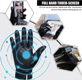 img 1 attached to 🧤 Sheepskin Leather Weather-Touch Men's Accessories: Premium Quality for All-Weather Touchscreen Interaction