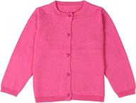 👶 ncycullo baby girls cotton cardigans: cozy long sleeve crewneck sweaters for little girls with button detail логотип