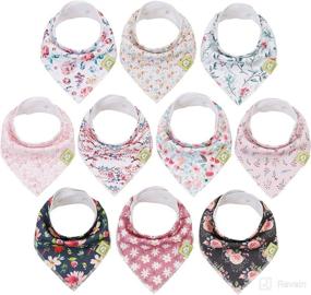 img 4 attached to 👶 Organic Cotton Baby Bandana Drool Bibs - Pack of 10 - Unisex Bibs for Boys and Girls