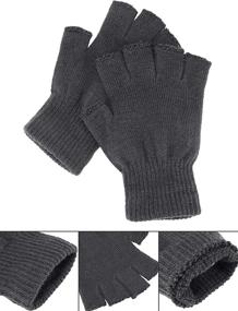 img 3 attached to 🧤 Stretchy Fingerless Unisex Gloves & Mittens by Satinior - Ideal Men's Accessories for Flexible Fingers