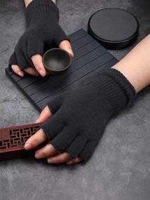 img 1 attached to 🧤 Stretchy Fingerless Unisex Gloves & Mittens by Satinior - Ideal Men's Accessories for Flexible Fingers