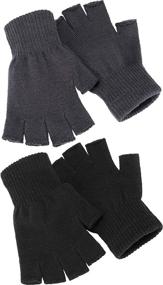 img 4 attached to 🧤 Stretchy Fingerless Unisex Gloves & Mittens by Satinior - Ideal Men's Accessories for Flexible Fingers