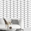 peel and stick wallpaper removable wallpaper striped black and white contact wallpaper modern geometric self-adhesive wallpaper for home wall furniture decoration cabinets stick on 17.7 x 78.7 inches 1 logo