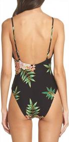 img 2 attached to Trending COCOLEGGINGS Women'S High Cut Swimsuit With Tropical Tie Front