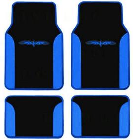 img 1 attached to Tribal Tattoo Design Car Floor Mats 2 Tone Universal Carpet Vinyl 4 Pcs Car Truck (Blue)