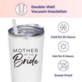 img 2 attached to Stylish And Practical Mother Of The Bride Cup - Vacuum Insulated Stainless Steel Tumbler For Bride'S Mom, Ideal For Engagement Announcements, Travel And Bridal Party (22 Ounce, White)